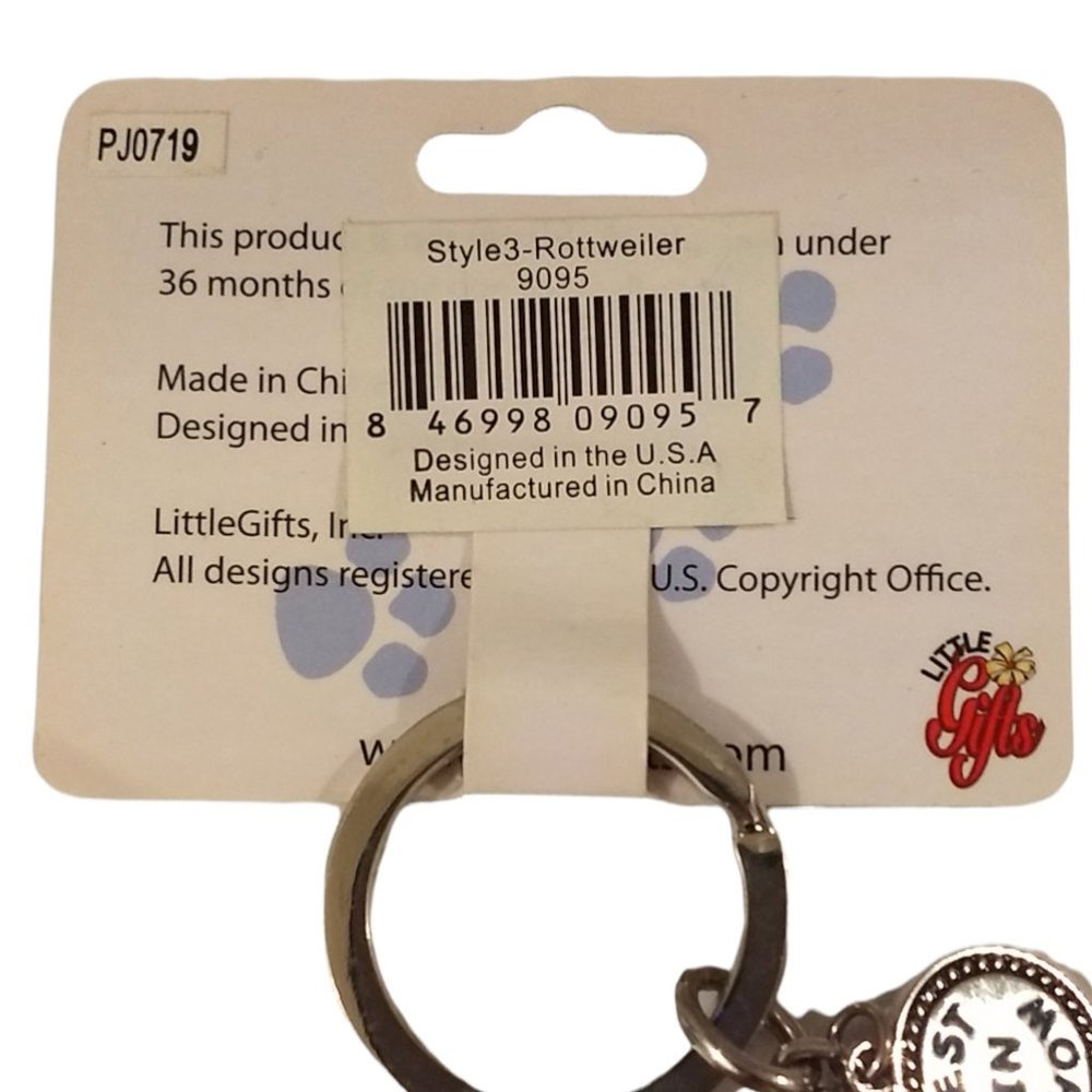 Rottie Rottweiler Dog Charm Key Chain - Picture 3 of 3